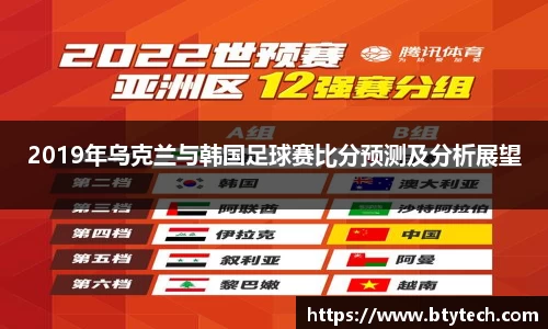 2019年乌克兰与韩国足球赛比分预测及分析展望